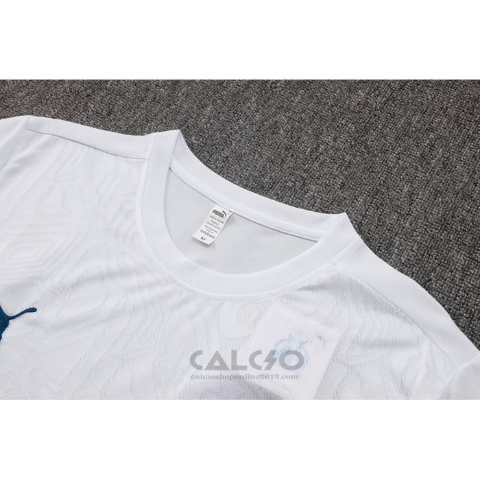 Tuta da Track Olympique Marsiglia Manica Corta 2024-2025 Bianco - Pantaloncini